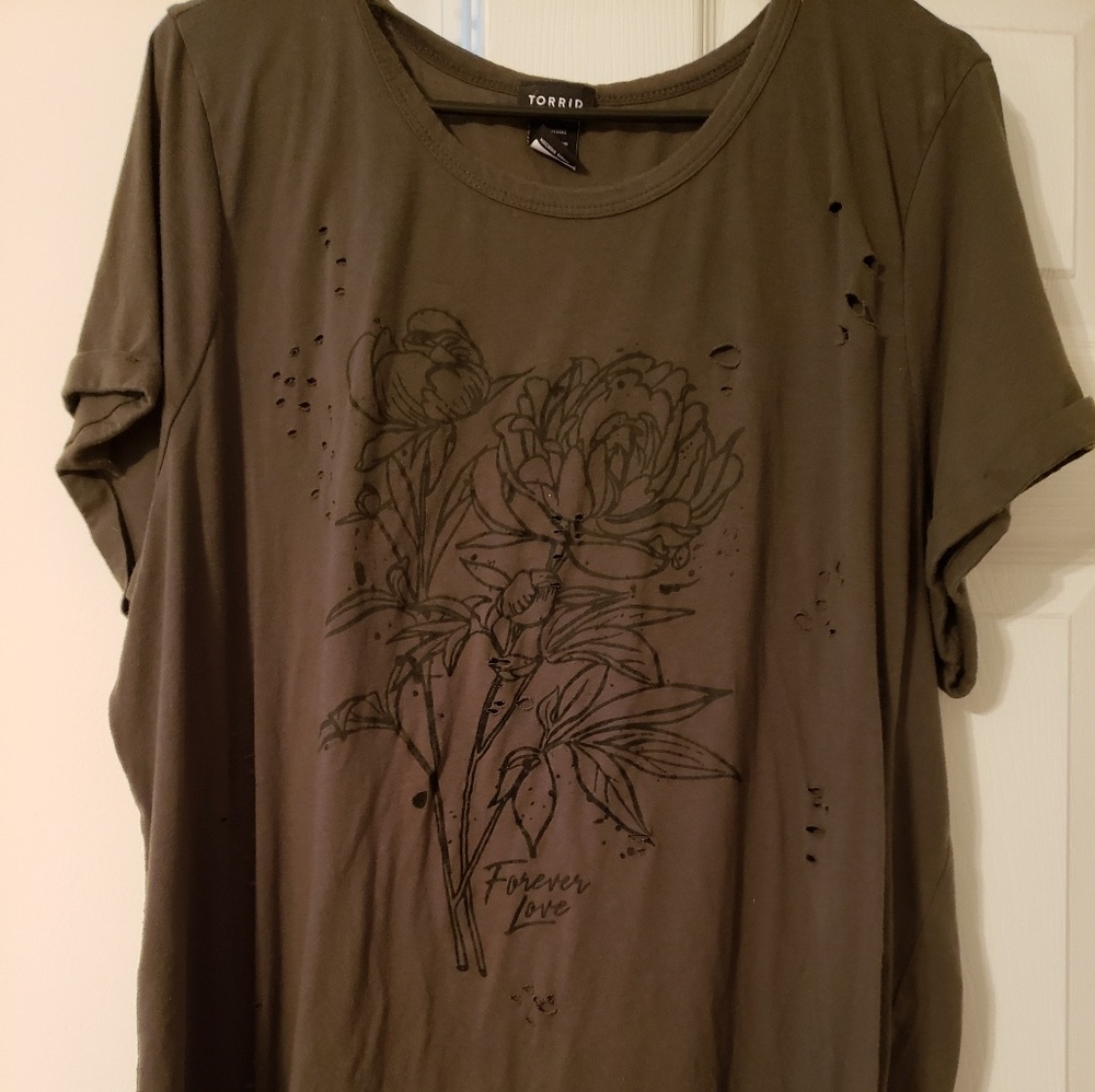 Torrid Olive Green Tee